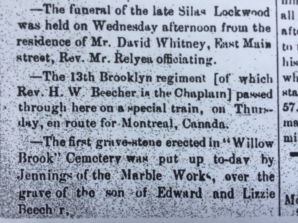 Early Advertising for Willowbrook Cemetery